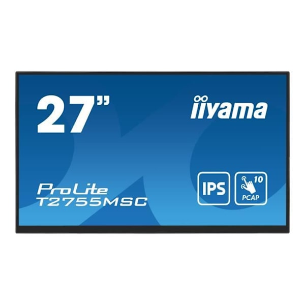 - iiyama - iiyama ProLite T2755MSC-B1 - LED-näyttö - 27" - kosketusnäyttö - 1920 x 1080 Full HD (1080p) 60 Hz - IPS - 400 cd/m² -