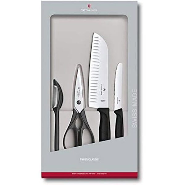 Køkkenkniv - VICTORINOX - Swiss Classic - Sæt med 4 dele - Rustfrit stål - Praktisk og elegant Mång