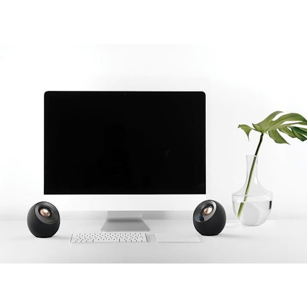 USB 2.0 højttalere - Kreativ - Pebble V2 - Minimalistisk design - USB-C tilslutning - 8 W RMS sort