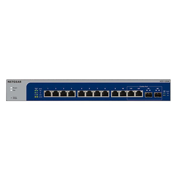 Switch 12-Port - NETGEAR - XS512EM - 10-Gigabit - Smart Managed Plus - Rackable
