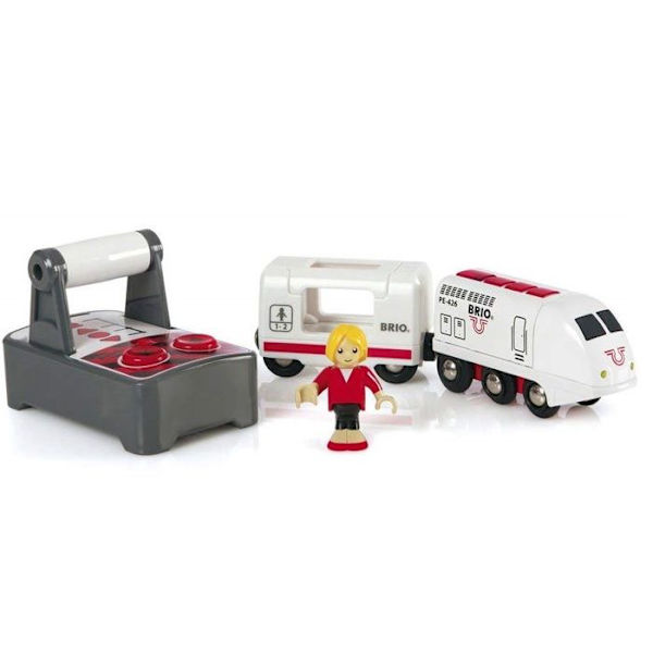 BRIO World Radiostyret Rejsetog - Lyd- og lystilbehør i træ - Ravensburger - Blandet - Fra 3 år Beige