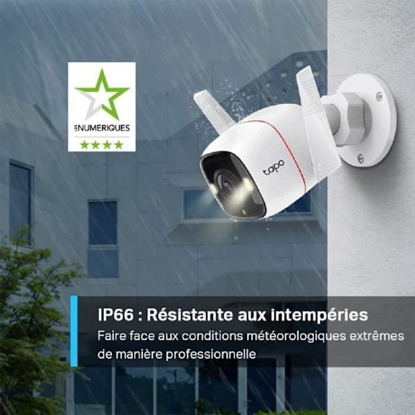 Utomhus WiFi övervakningskamera - TP-Link TAPO C320WS - QHD 4MP(2K+) - Night Vision - IP66 - Alexa-kompatibel Nattfärg i färg