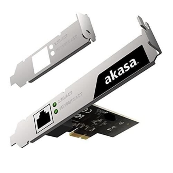 AKASA 2.5 GIGABIT PCIE NETVÆRKSKORT | 10-100-1000-2500 MBPS | ETH PORT