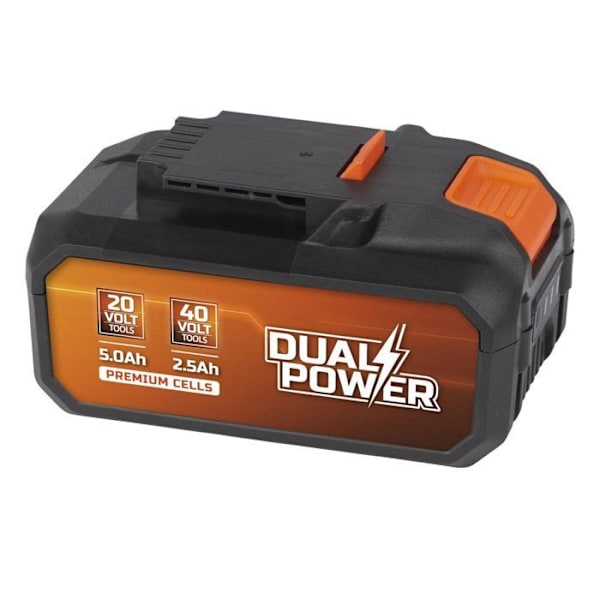 Batteri Dual Power POWDP9037 - til 20 V og 40 V trådløse værktøjer - Strømindikator LED - Platform Orange