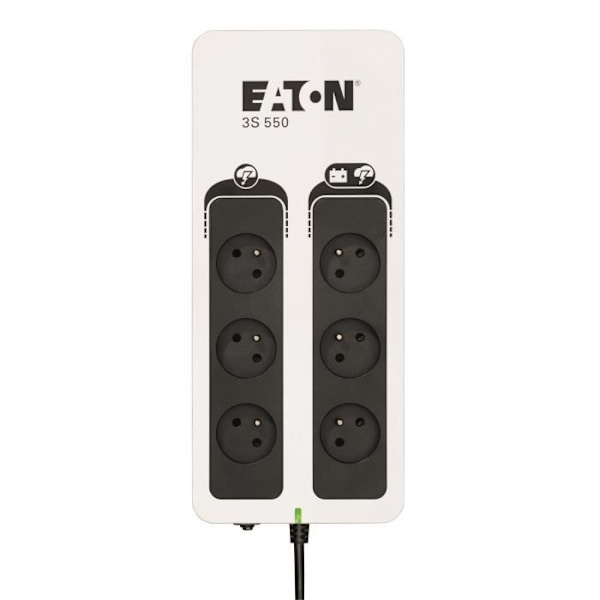 Eaton UPS UPS - Off-line UPS - 3S550F - 550VA (6 FR-stik) Sort, Hvid