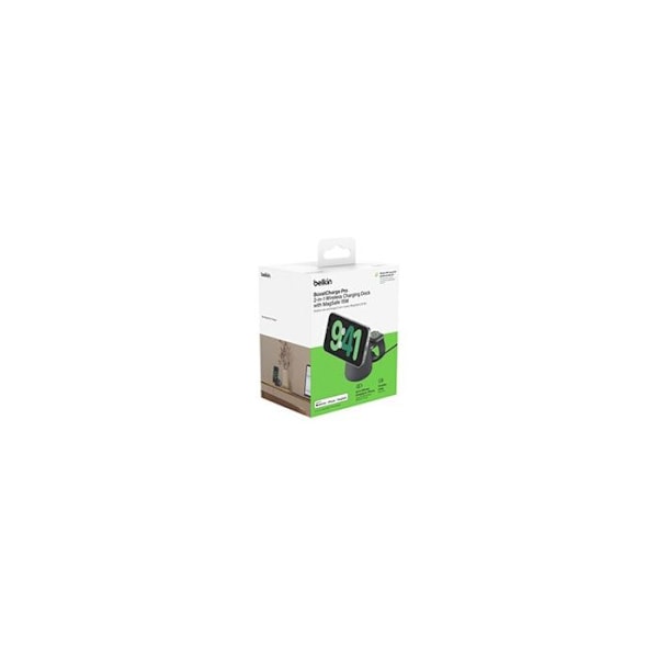 Lade station - MagSafe - 2-i-1 - Hurtig opladning - Oplad AirPods - Grå/Sort sort