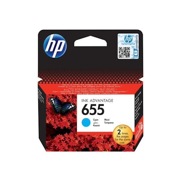 HP 655 - Cyan - farveblæk - original - …