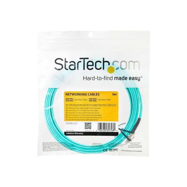 Fiberoptisk kabel - StarTech - OM3 - 5m - LC till LC - Duplex multimode - Aqua