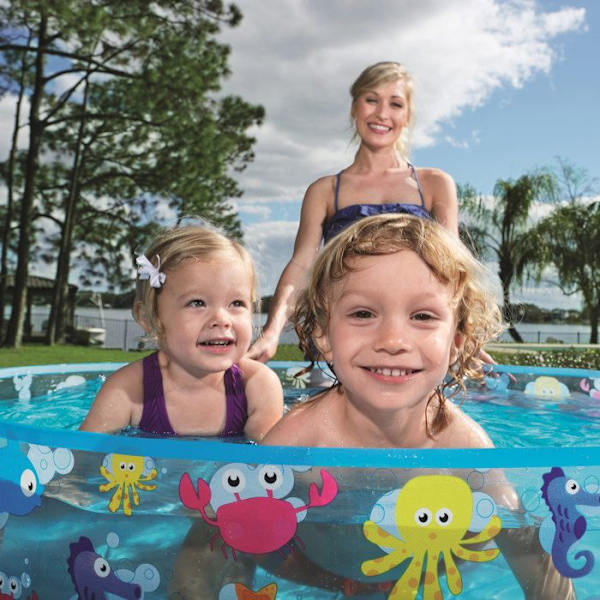 Piscine - Bestway - FILL 'N FUN - Diameter 1.22m - Height 25cm - Multicolor - PVC, Vinyl Flerfarvet