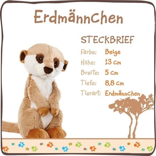 NICI - Sitting Plysch Meerkat 15 cm, Brun - 46343