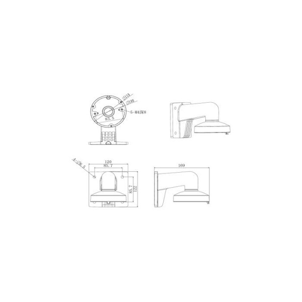Hikvision Digital Technology DS-1272ZJ-110-TRS Sikkerhedskamera monteringsstativ og hus