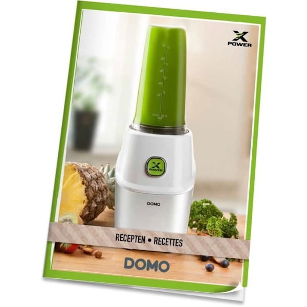 Blender DOMO Xpower - DO700BL - 1000 W - 3 flasker (700 ml og 2 flasker 500 ml) - 10 dele - Grå Vit och transparent