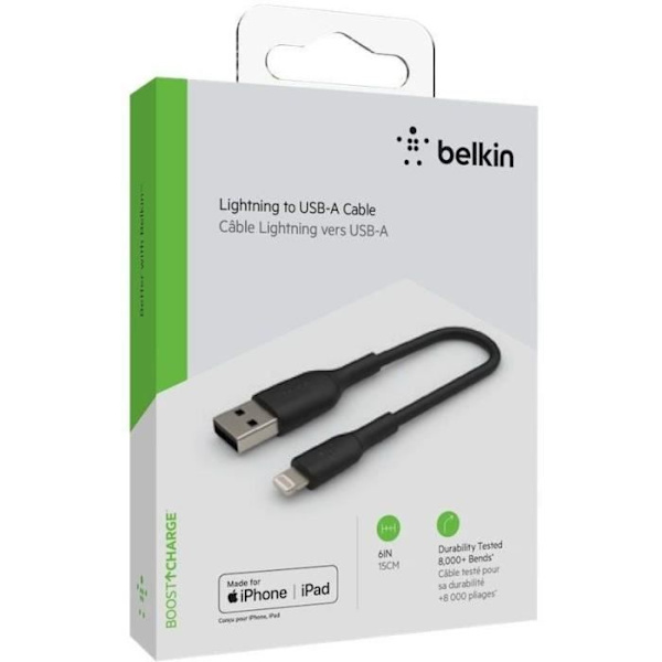 BELKIN - kaapeli - PVC A-LTG 0,15M, BLK - PVC A-LTG