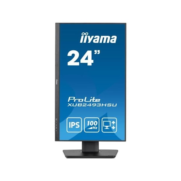 Iiyama XUB2493HSU-B6 Office PC-skærm 24'' ULTRATYD 1920x1080, 100Hz, IPS-panel, 250 cd/m², ACR, Højttalere, 2x2.0 HUB-USB