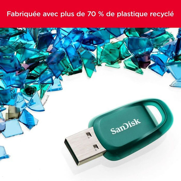 USB nøgle - SANDISK - Cruzer Ultra Eco - 512GB - USB 3.2 Gen 1 - 100MB/s - Sort