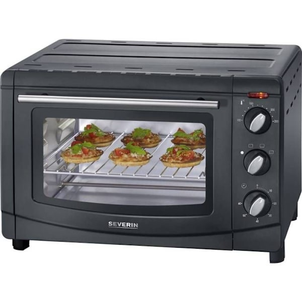 Severin Mini-uuni 20 L, Sisältää: Grilli ja Ranskalaiset perunat, Ajastin 60 min, 1 500 W, Musta, TO 2067 - TO 2067 svart