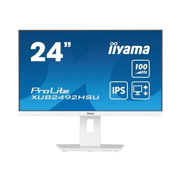 LED-skærm - iiyama ProLite XUB2492HSU-W6 - 24" Full HD (1080p) - IPS - 100 Hz - Hvid