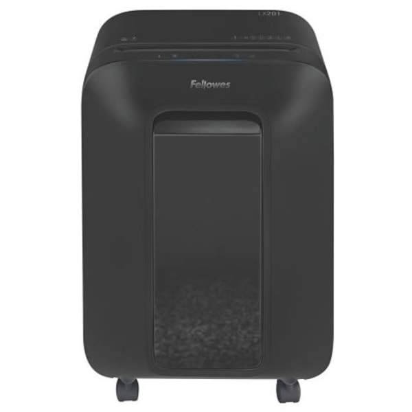 Dokumentmakulator - FELLOWES - POWERSHRED LX201 - Micro cut - 22L kurv - 4 hjul sort
