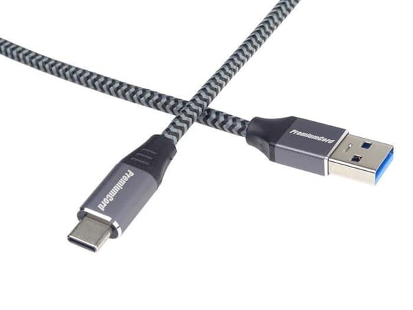 USB-C till USB A-kabel - PREMIUMCORD - ku31cs3 - 3A - 5 Gbit/s - Svart