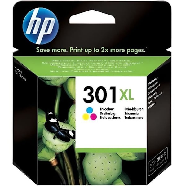 HP 301XL High Yield kolmivärinen alkuperäinen mustekasetti (CH564EE) HP Envy 4505:lle ja HP DeskJetille