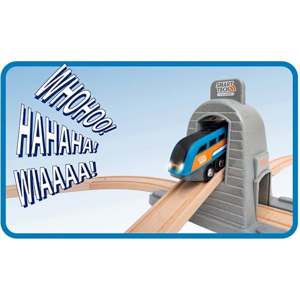 BRIO World Circuit Voyageur Smart Tech Sound puinen junarata - 37-osainen laatikkosarja Flerfarvet