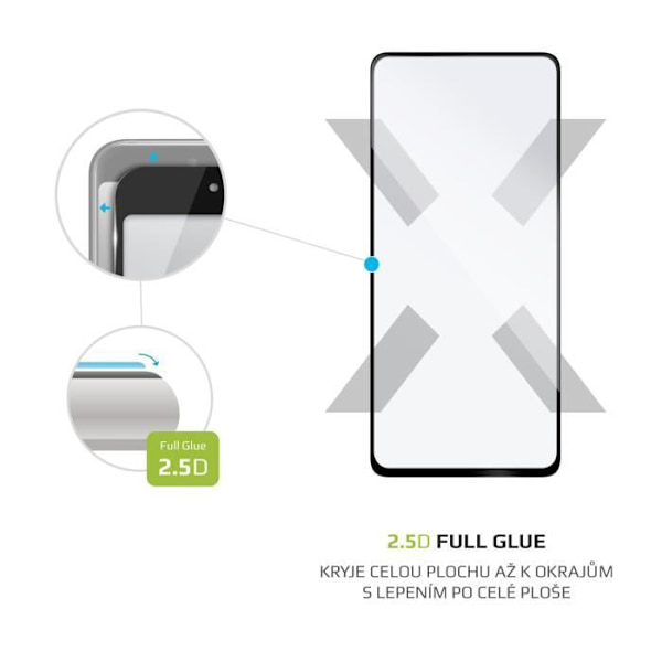 FAST Heltäckande härdat glasskydd för Samsung Galaxy A53 5G, helskärmslim, svart