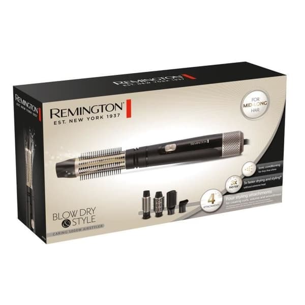 Hårfön - REMINGTON - AS7500 - 1000 watt - Jonisering - Kylläge Svart