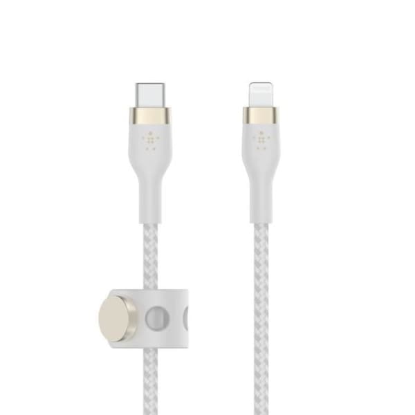 USB-C/Lightning-kabel - Belkin - Flex - 15W - 3m - Vit silikon