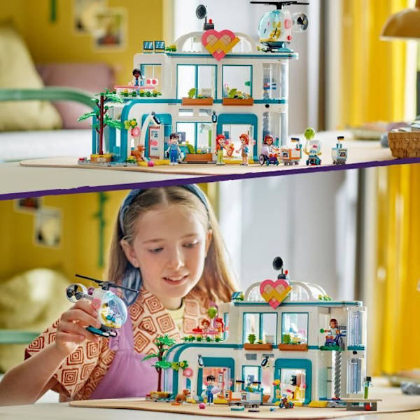 LEGO® 42621 Friends Heartlake City Hospital, leksak med helikopter och minifigurer inklusive hösten och en hund Flerfärgad