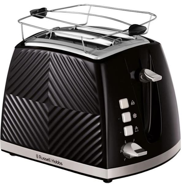 RUSSELL HOBBS GROOVE 2S musta leivänpaahdin - 2 viipaletta, 7 ruskistustasoa, sulatustoiminto Svart
