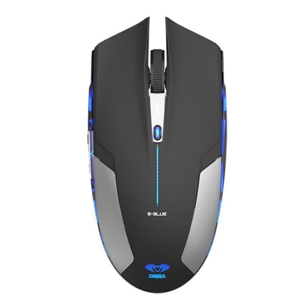 E-blue EMS609BKAA-IF, kaksipuolinen, optinen, RF langaton + USB, 1750 DPI, musta, sininen, hopea