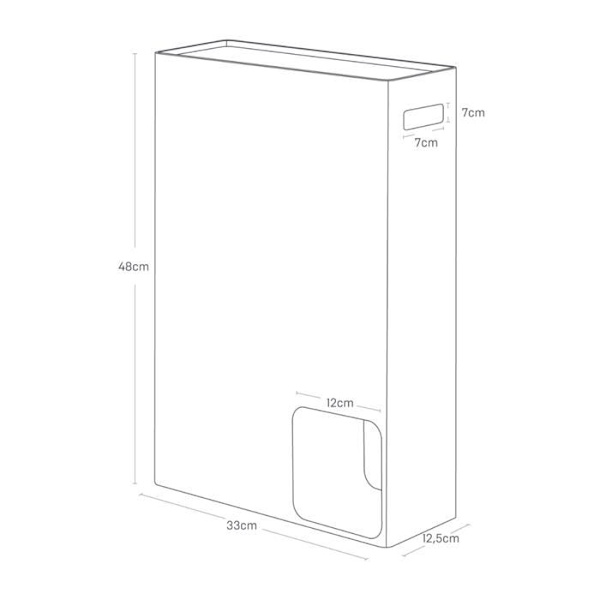Opbevaring til toiletpapir L33 cm - PLATE