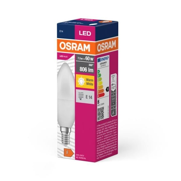 Ampulli LED Ledvance/Osram "Classique" E14 7,5W 806Lm 2700K 200 IP20
