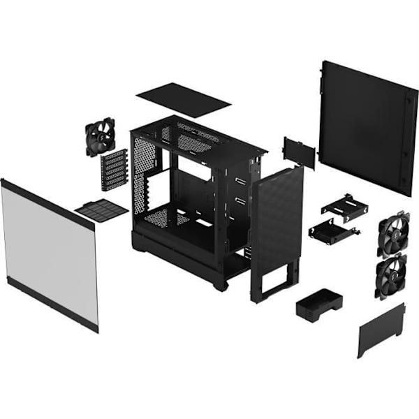 PC-taske - FRACTAL DESIGN - Pop Air Sort TG - Sort (FD-C-POA1A-02)