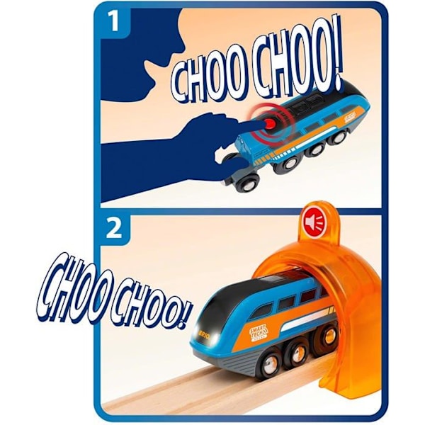 BRIO World Circuit Voyageur Smart Tech Sound puinen junarata - 37-osainen laatikkosarja Flerfarvet