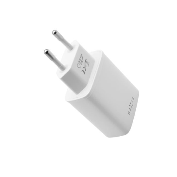 FAST netværksoplader med USB-C og USB-udgang, PD-understøttelse, 30W, hvid