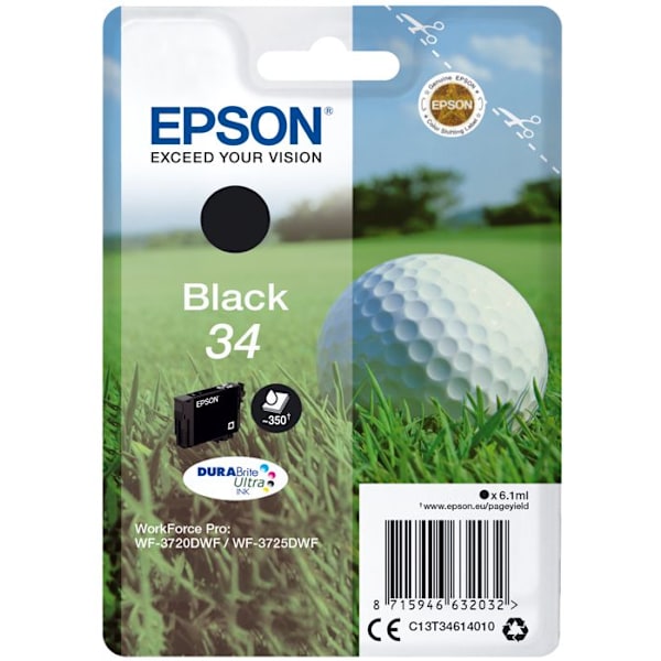 Epson DURABrite Ultra 34 mustesuihkukasetti - musta - WorkForce Pro WF-3720DWF, WF-3725DWF - 6,1 ml