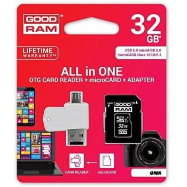 OTG USB avain - GOODRAM - 32 Gt - USB ja Micro USB - 100 Mt/s siirto - 5 vuoden takuu