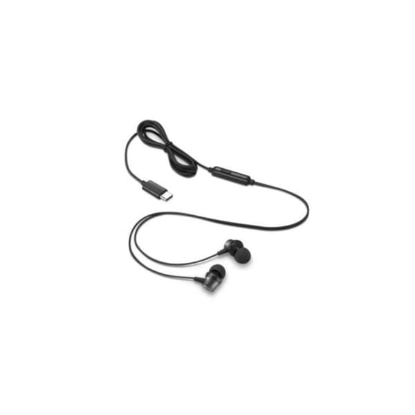 In-ear hörlurar - LENOVO - USB-C - Vit - Trådad - Spela/pause-knappar