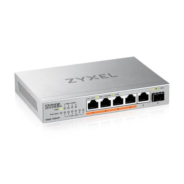 Switch - ZYXEL - XMG-105 - 5 portar 2,5G + 1 SFP+ - PoE++ - Ohanterad