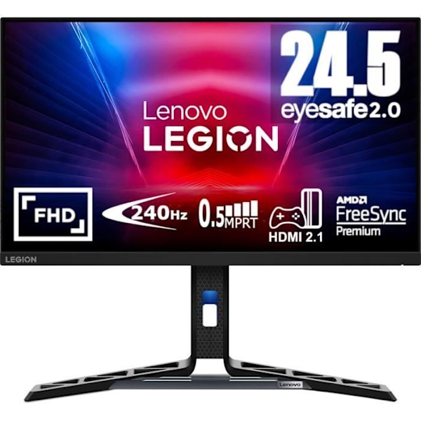 Ecran PC Lenovo R25f-30 24.5'' FHD, VA, 380 nits, 0.5ms, 240Hz, Tilt, Swivel, Pivot, Højdejusterbar stander, 2x HDMI 2.1, 1x DP 1.4, B Sort