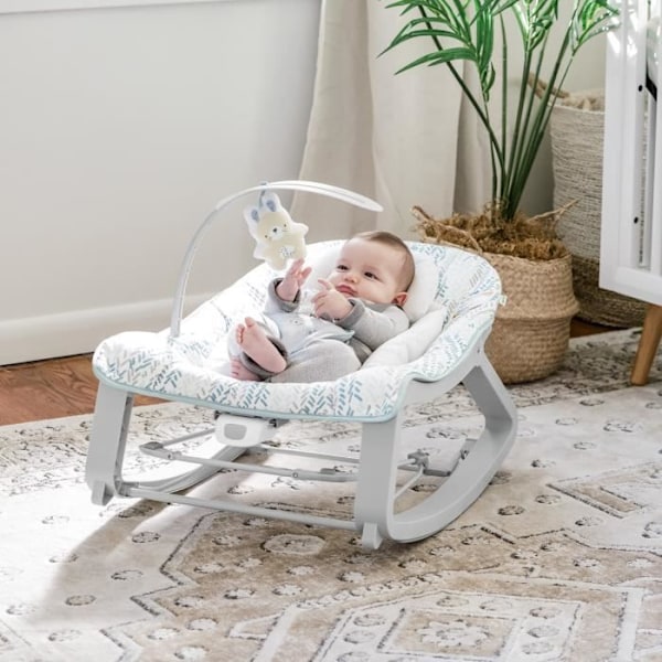 INGENUITY Transat vauvalle keinu 3-in-1 Keep Cozy -Spruce- 3 asentoa: irrotettava lelu- ja pehmoleluarkki, 0–30 kuukautta hvid