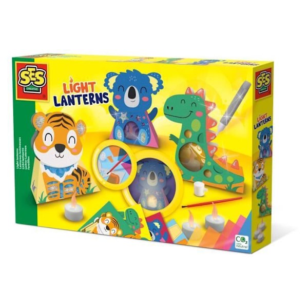 SES Creative - Ljuslyktor Färgade löv och glitter