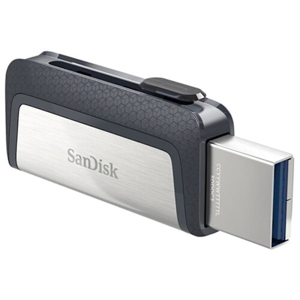 SANDISK Ultra Dual USB Flash Drive - 128GB - USB 3.1/USB-C - Grå