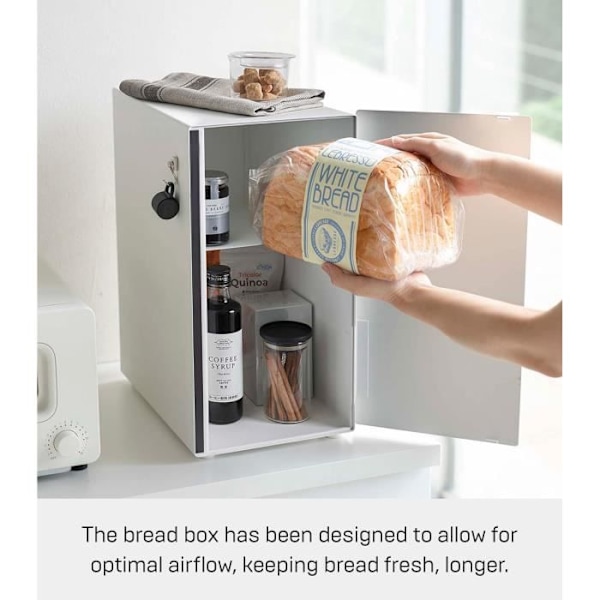 Brødkasse - Yamazaki - 5680 TOWER - Rustfrit stål - Hvid - 22 x 34,5 x 41 cm hvid