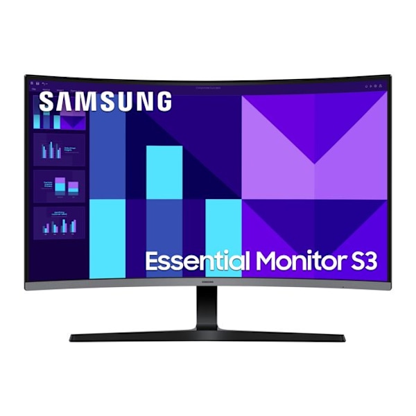 ECRAN 32" SAMSUNG S32D390G Sort 1920x1080 VA 16:9 4ms 250cd/m² 100Hz Buet 1500R HDMI D-Sub Høretelefoner Vippbar fod Sort