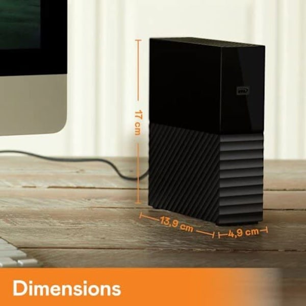 Ekstern harddisk - WD - My Book - 14 TB - Automatisk backup - Sort