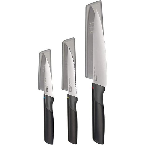 Joseph Joseph sæt af knive Elevate rustfrit stål sort 3 dele