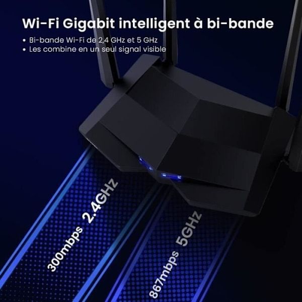 AC1200 dual band WiFi router - Tenda AC10 - Gigabit porte - Beamforming teknologi