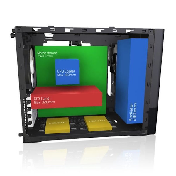 FRACTAL DESIGN Node 804 PC CASE - Sort - Micro ATX Format (FD-CA-NODE-804-BL-W)